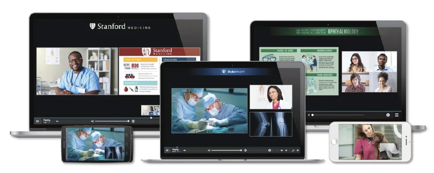 Mediasite Player sur desktop, tablette et mobile